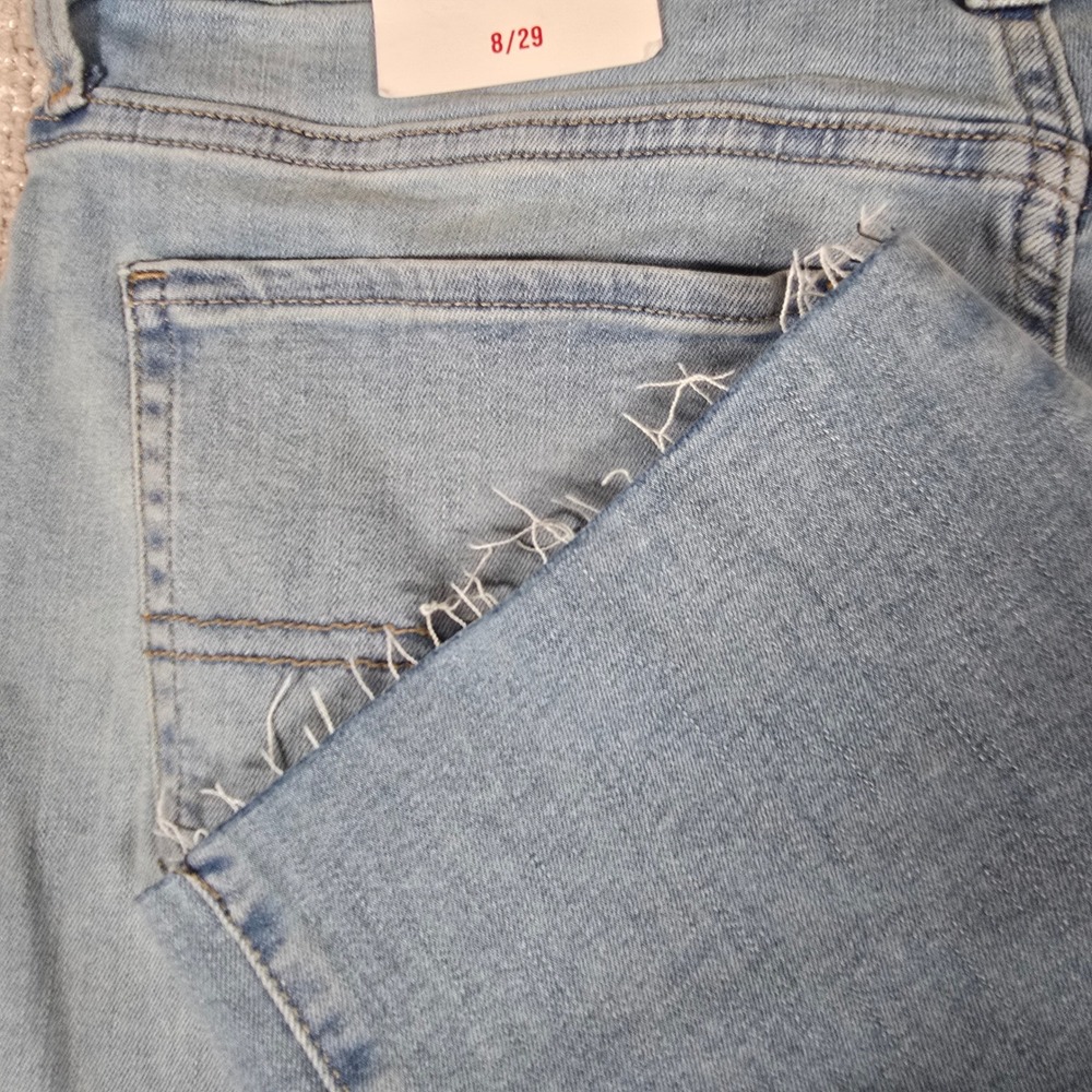 Lucky Brand Sweet Crop Jeans Womens 8/29 Light Wash Raw Hem Advanced Stretch NEW - Picture 9 of 12